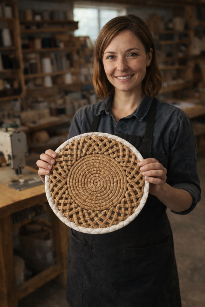 atölye üretim gülen kız